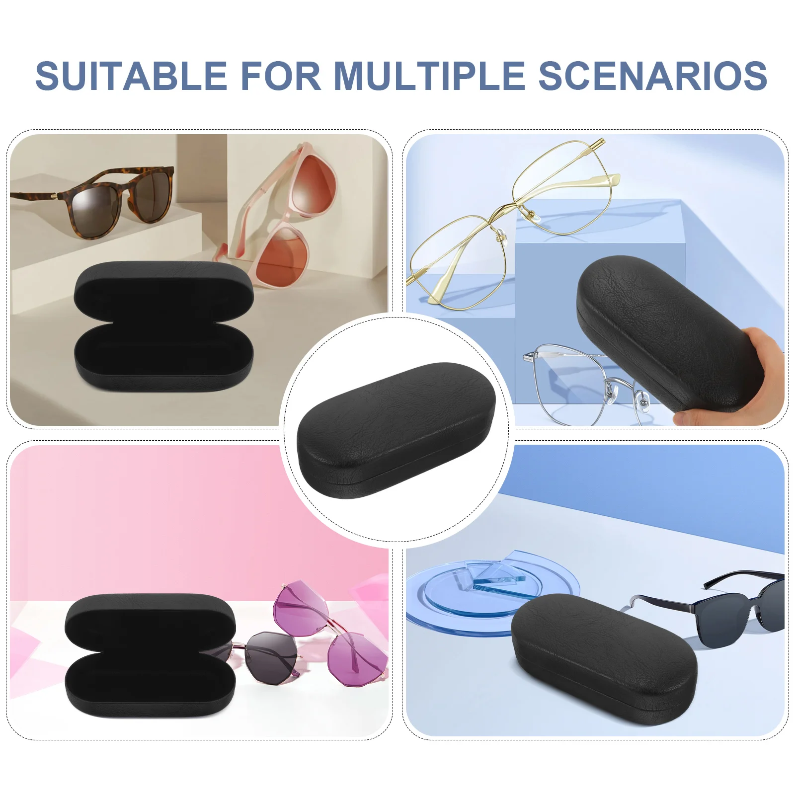 

1pcs Sunglasses Case Hard Shell Clear Organizer Pouch Storage Box for Women Travel Glasses Case Reusable Longtime Fits Most