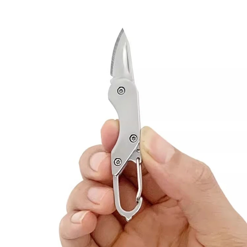 New Mini Stainless Steel Blade Knife Handmade Key Chain Pocket Folding Knife Outdoor Open Box Small Knife With Hanging