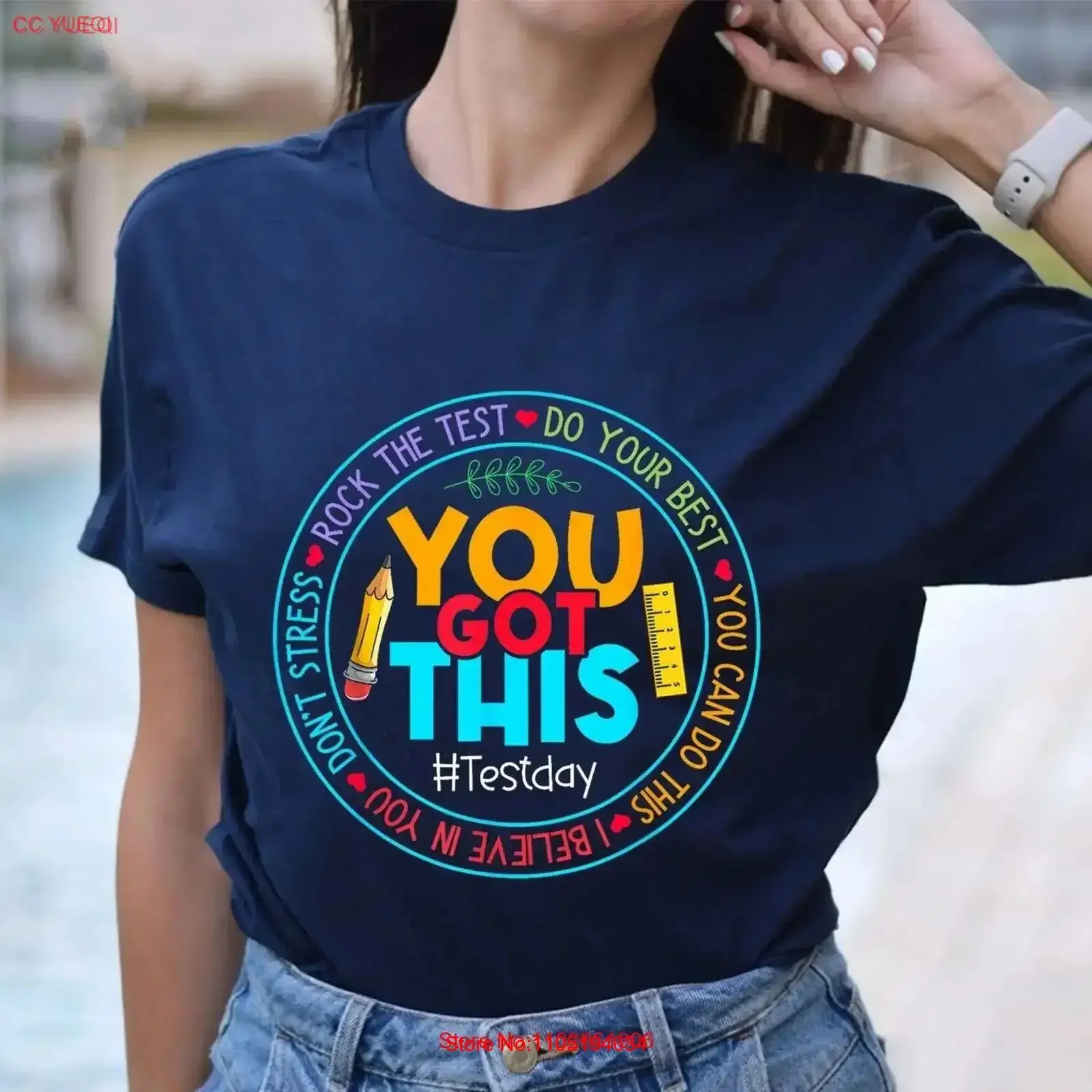Rock The Test Don't Stress Just Do Your Best Day T Shirt vintage Washed Stretched Soft homme Casual Breathable graphic vintage