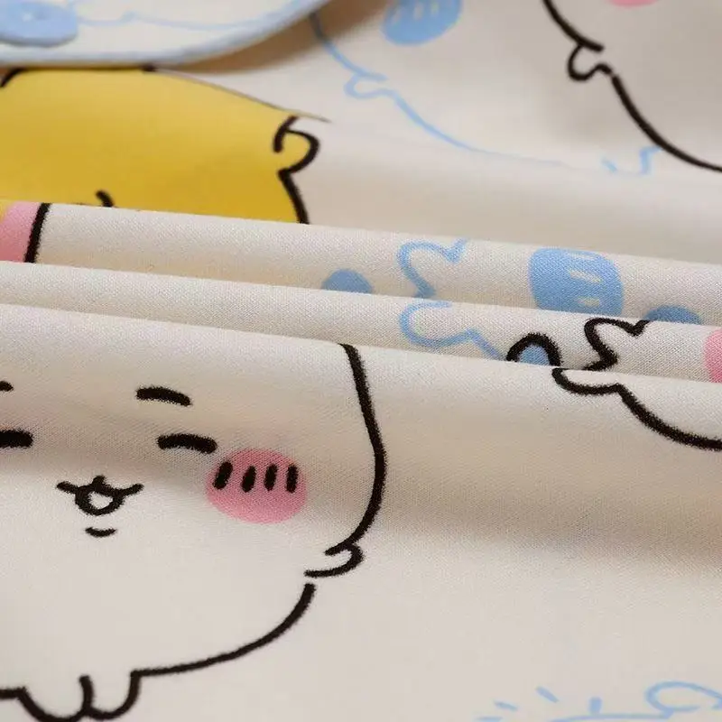 New Kawaii Sanrio Chiikawa Pajamas Three-piece Set Cute Anime Short Sleeves Shorts and Long Pants Pure Cotton Home Wear - Image 5