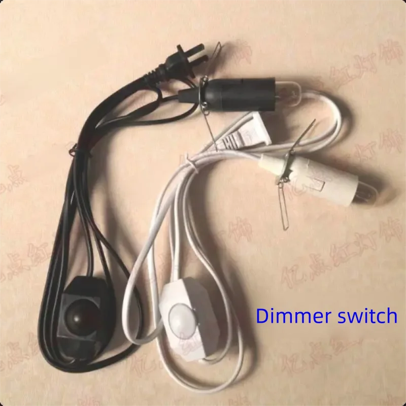 DIY Crystal Salt Lamp Cord Desk Lamp Dimmer Switch Copper Cable AC220V 15W E14 Bulb Base Salt Dimmable Plug in Lamp with Circlip