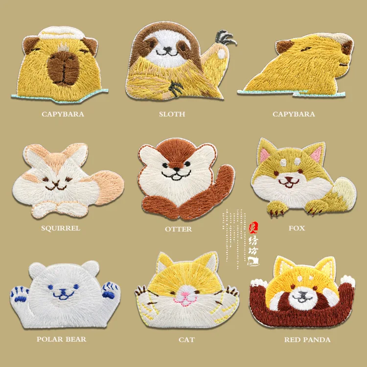 Cartoon animal embroidery clothing accessories fabric patches