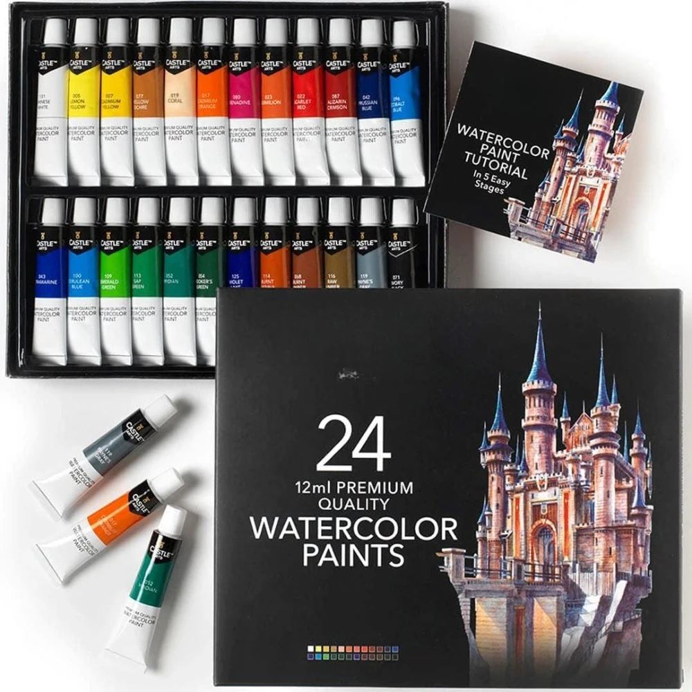 24 x 12ml Watercolor Paint Set |Value for Adult Artists |Quality, Intense Colour |Just Squeeze the Tube