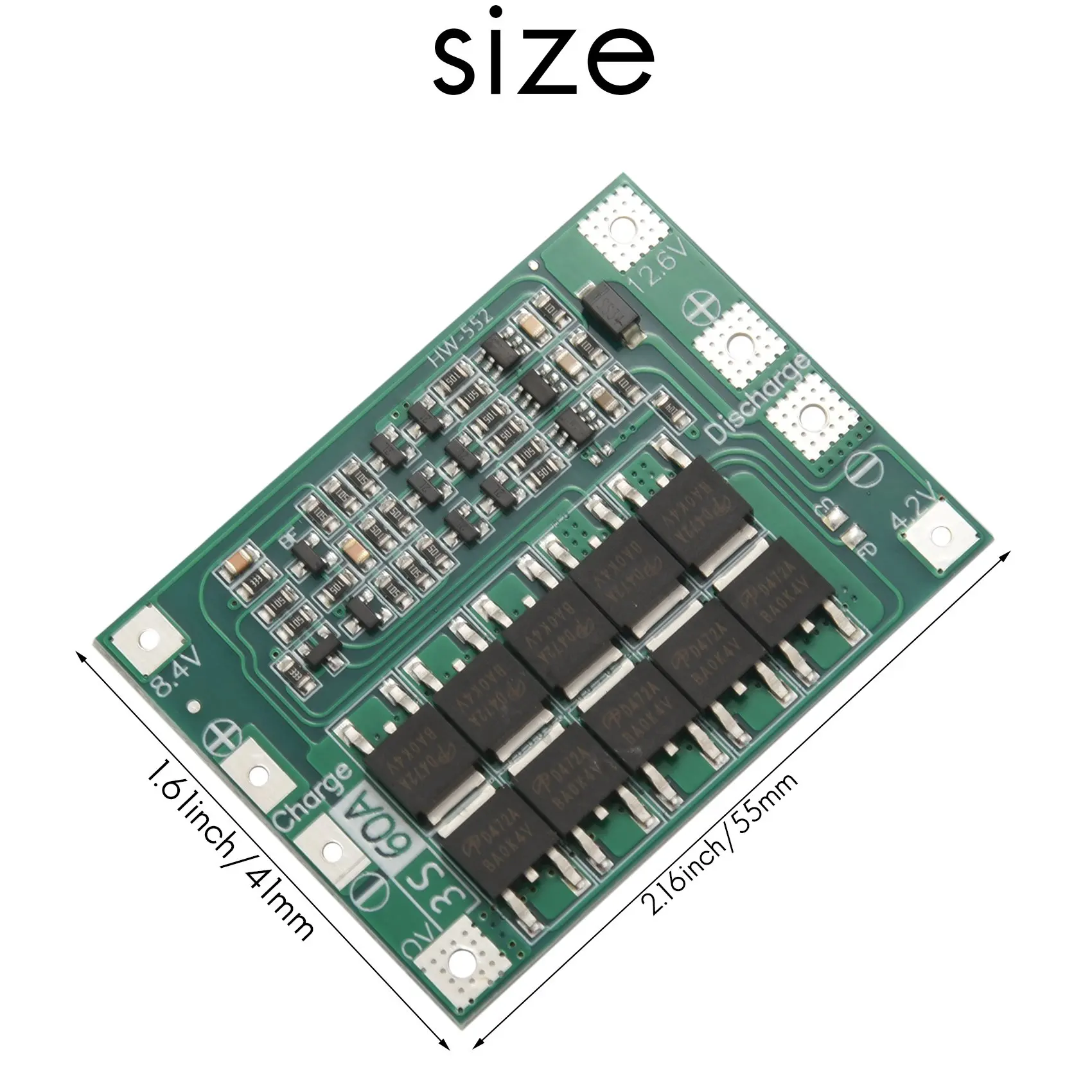 N15R-3S 60A Bms Board 11.1V 12.6V 18650 Li- Lithium Battery Protection Board Enhanced Version
