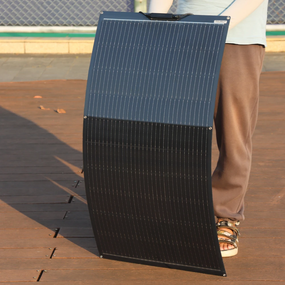 12V Flexibles Solarpanel 130W 100W 80W Monokristallines Photovoltaikmodul für Wohnmobil, Balkon, Haus, Boot, Reisen, wasserdicht