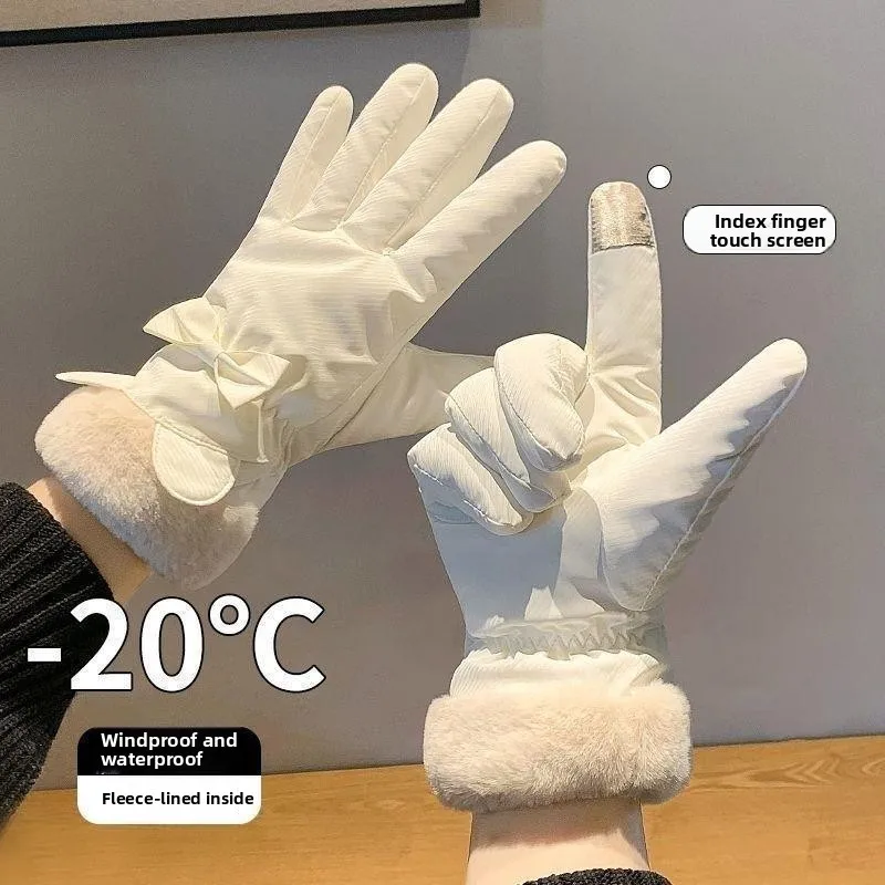Winter gloves for women thick cycling cold resistant waterproof touch screen warm skiing cotton gloves for cycling