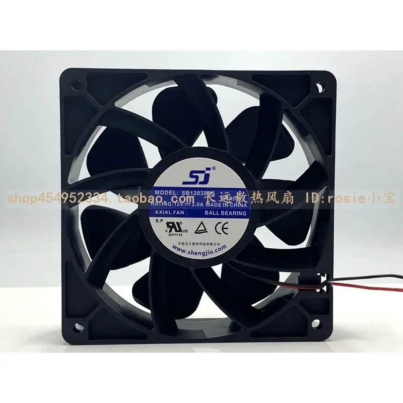 for Shengjiu SJ SB120838BS 12038 12CM 12V 2.0A High Speed Large Air Volume Cooling Fan