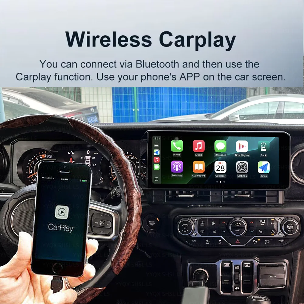 Android 14 For Jeep Wrangler JL 2018-2021 Car Radio Multimedia Player GPS Navigation stereo Wireless  Carplay Android Auto