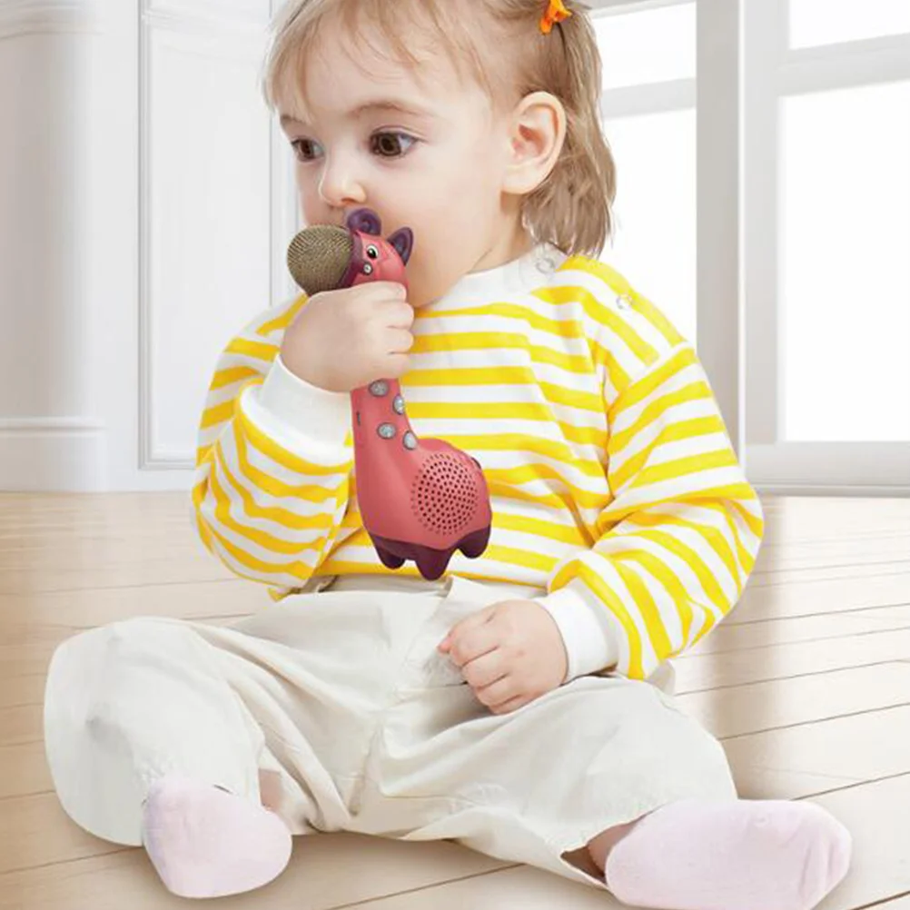 1 قطعة ميكروفون الإبداعية الزرافة شكل الأطفال الموسيقية اللعب التعليمية الغناء آلة الكاريوكي #1