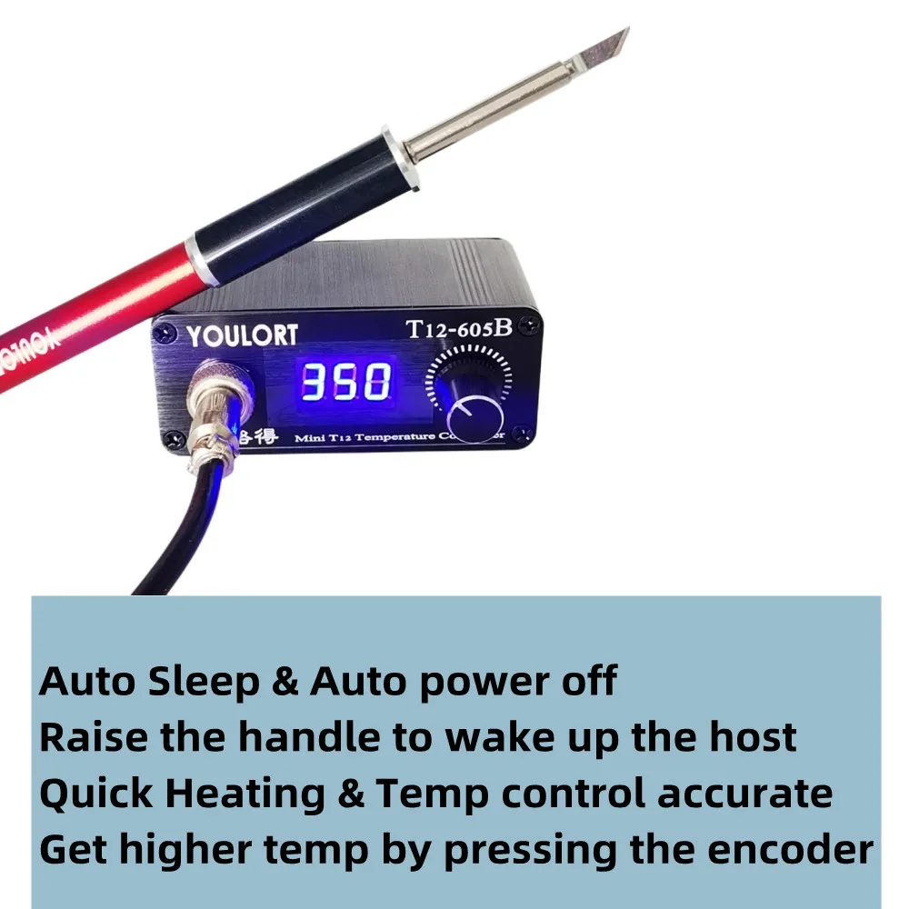 T12-605B soldering station electronic welding iron New DC Version Portable T12 Digital Iron no power adpater with M8 Metal handl