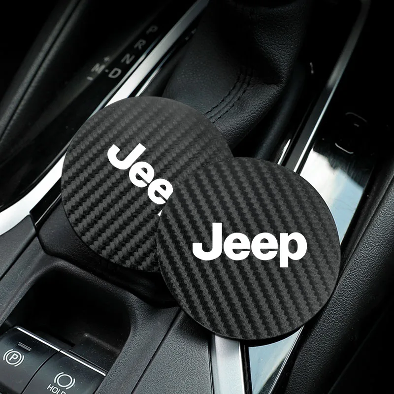2 قطعة سيارة قاعدة أكواب مقاومة للماء عدم الانزلاق وسادة كوب الماء حصيرة ل جيب جراند شيروكي رانجلر JK المصارع البوصلة رينيجيد باتريوت #5