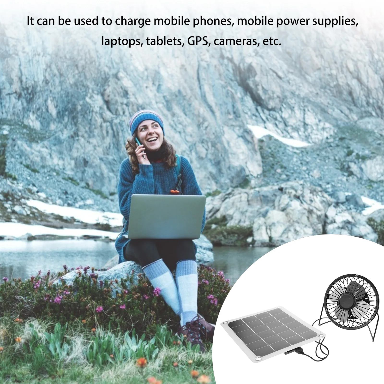 

1Set Solar Panel Fan Solar Powered Breeding Ventilator for Pet Chicken Greenhouse Portable Mini Cooling Fan