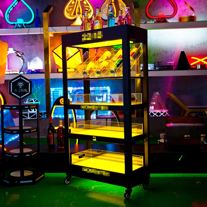 

Бар KTV Светящийся шкаф для пива и вина, лопата для пива, газировки, мобильный шкаф для шампанского, мобильный шкаф-витрина, винная стойка