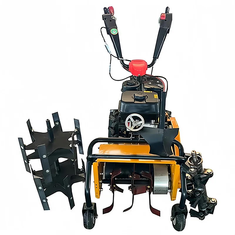

New double-shaft lawnmower trenching rotary tiller integrated machine crushing grass returning machine