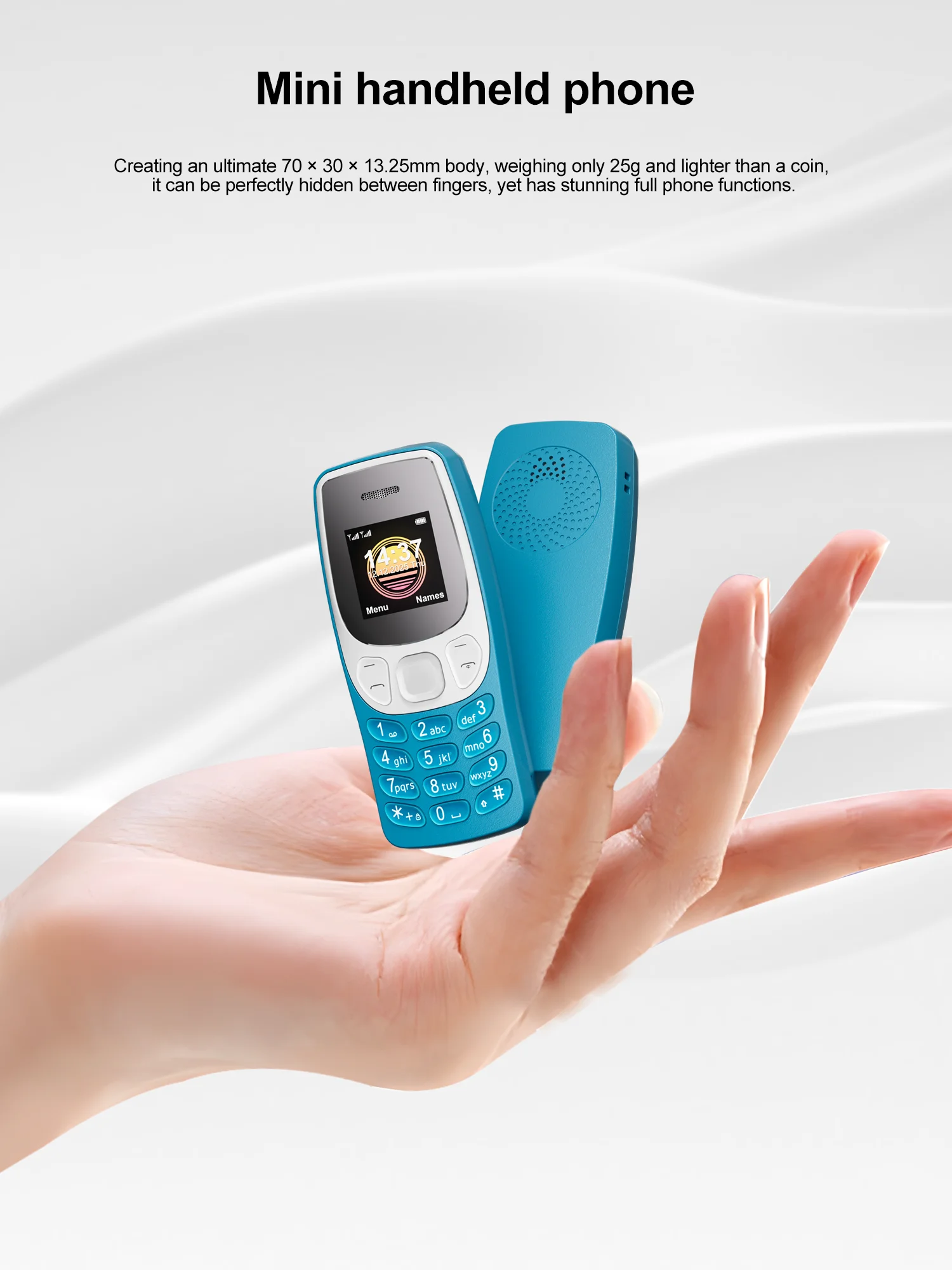 SERVO mini Mobile Phone 2G Network Bluetooth Dialer Blacklist Call Recording Dual SIM Standby 0.85" Screen Super Small Phones