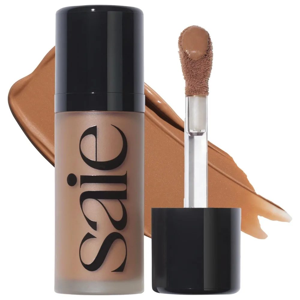 Saie Hydrating Liquid Bronzer & Highlighter Luminous Shimmer Illuminator Blendable Contouring Cream Easy Blending Face Makeup