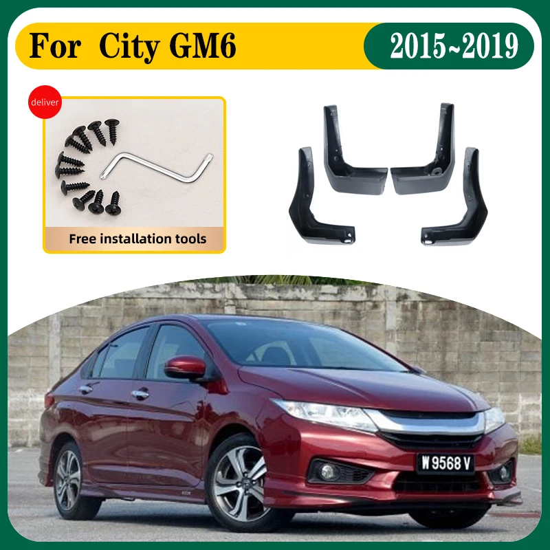 

4 Pcs Mudguards For Honda City GM6 2015~2019 Car Fenders Mudguard Splash Guards Cover Flap Splash Mud Auto Replacement Parts