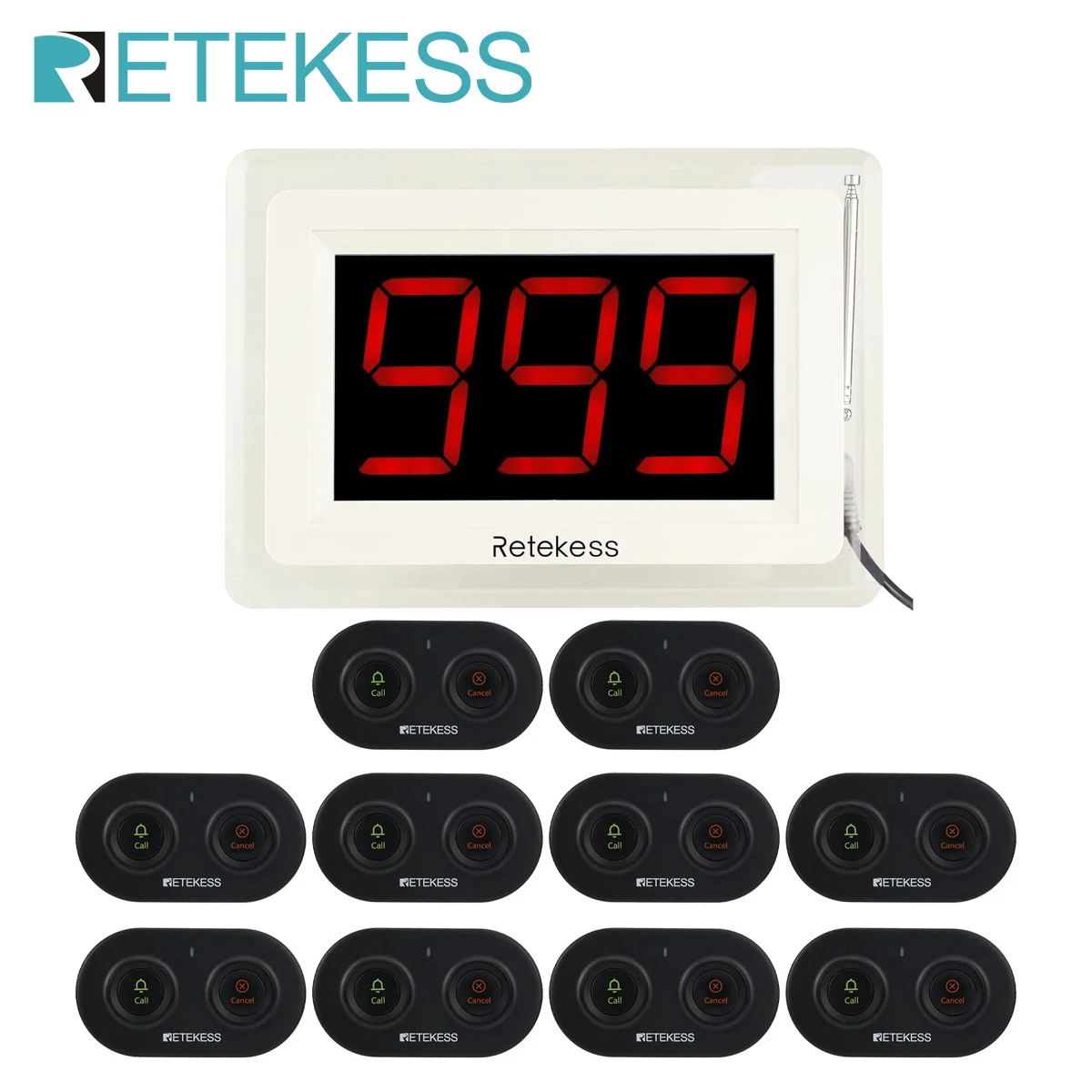 Retekess Caregiver Pager Wireless Nurse Call Alert System T114 Display Receiver TD036 Call Buttons For Clinic Nursing Home