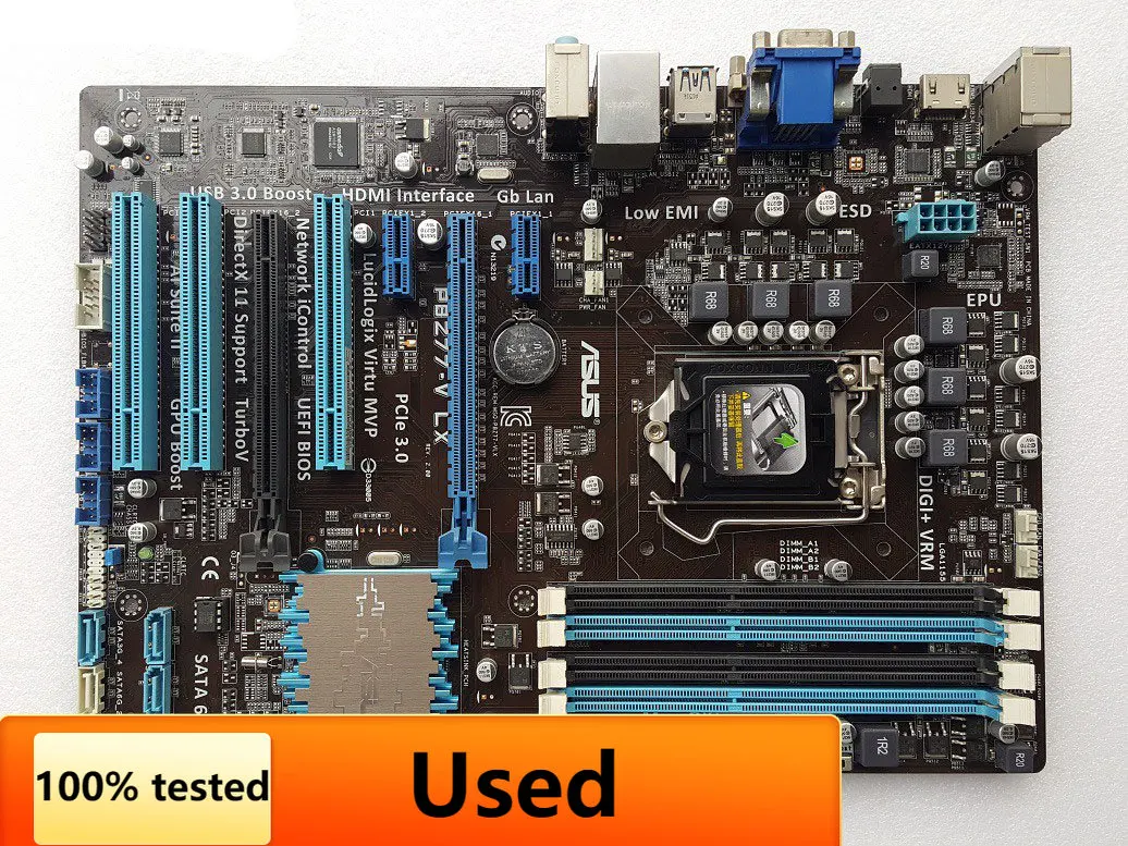 

ASUS motherboard P8Z77-V LX LGA 1155 DDR3 i3 i5 22/32nm CPU USB3.0 32GB SATA3 VGA HDMI Z77 Desktop Motherboard Used