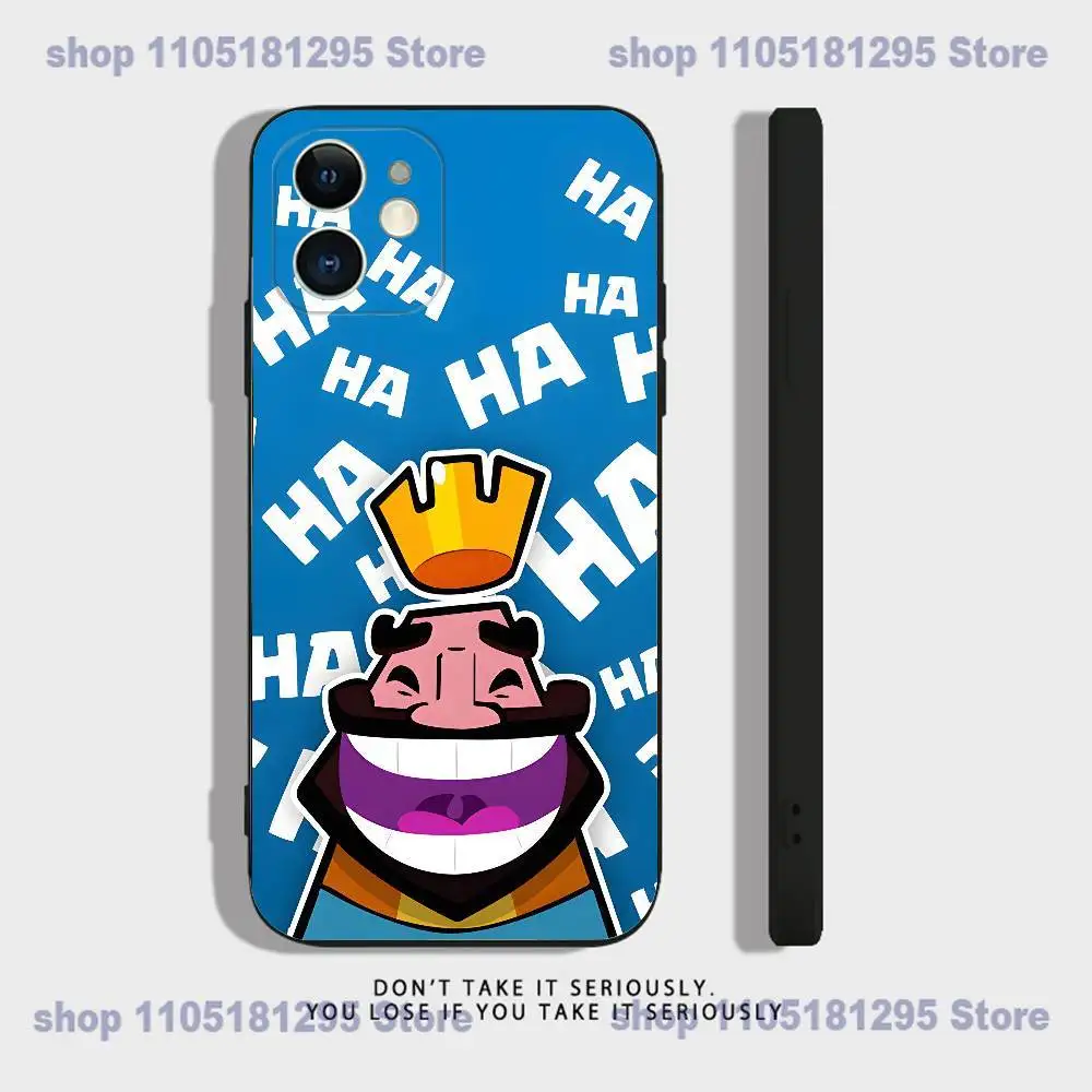 เคสโทรศัพท์ C-Clash R-Royale สำหรับ iPhone 17,16,15,14,13,12,11,XR,Pro,XS,Max,XR,Plus,Mini ซิลิโคนนิ่ม สีดำ กันกระแทก