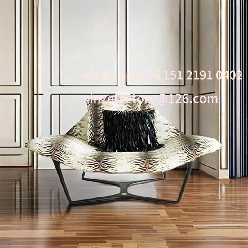 

Customizable single sofa chair luxury villa home starfish chair modern creative fashion leopard print fabric leisure recliner
