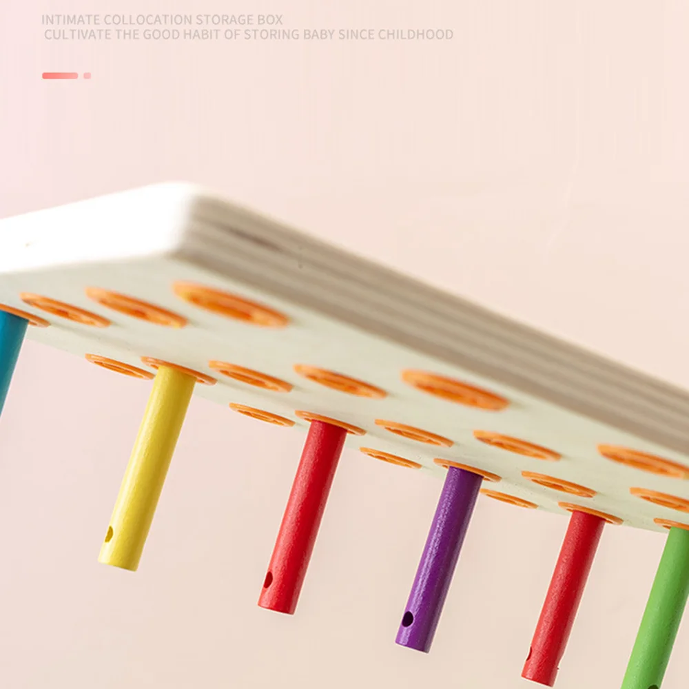 Quebra-cabeça infantil caixa de contas vara jogo de rosqueamento brinquedo de coordenação mão-olho