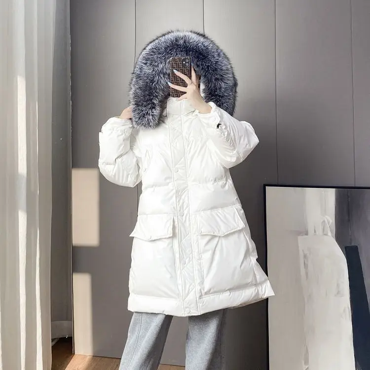 Piumino invernale da donna nuovo 2025 Giacca impermeabile antivento con cappuccio per pendolari allentata