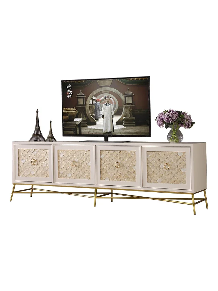 TV Cabinet and Tea Table Combination Living Room Side Cabinet Shell Curio  High Floor