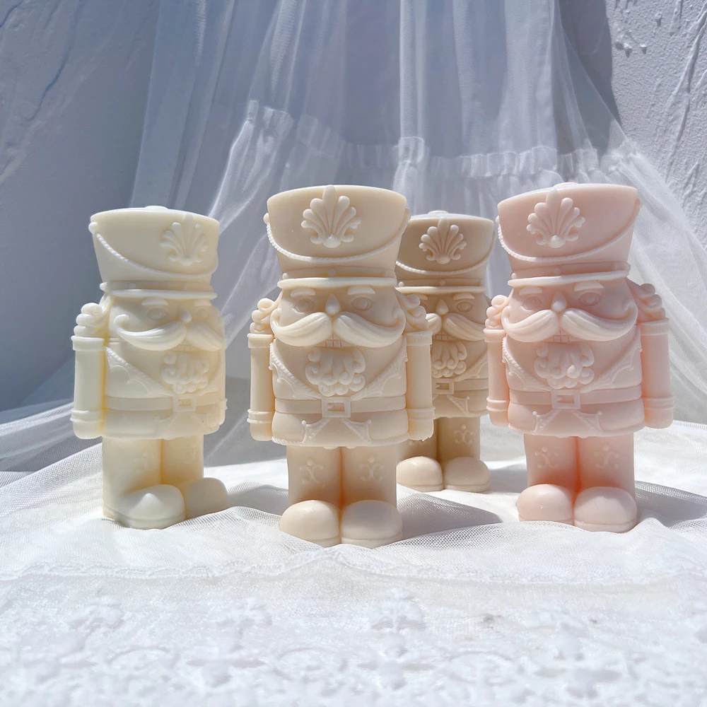 Shorty Nutcracker Statue Silicone Candle Mold Christmas Decor Silicone Mold Dinner Soy Wax Silicone Mould Christmas Ornaments