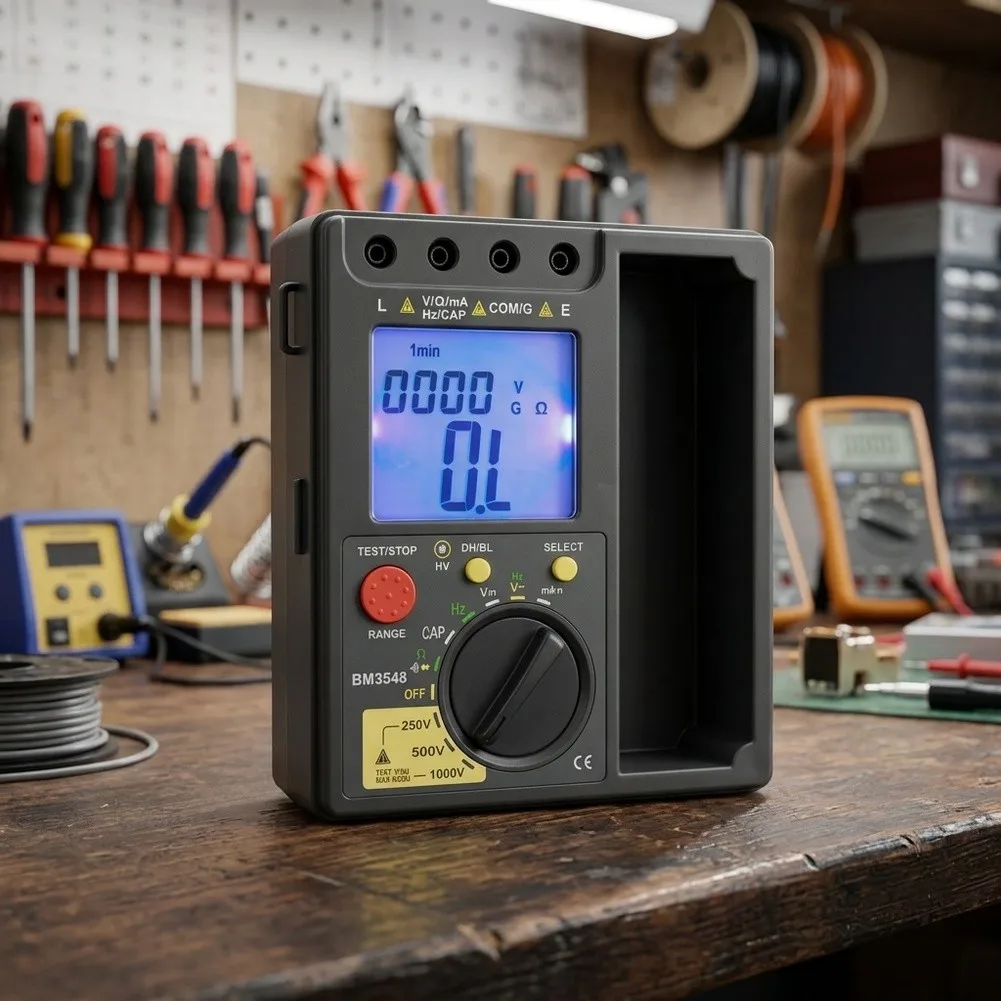 BM3548 Digital Insulation Resistance Tester 250V 500V 1000V Multimeter Megohmmeter 40G Ohm LCD Backlight For Electrician Tool