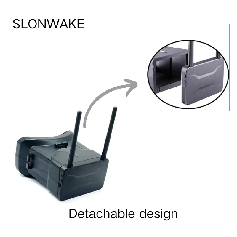 5.8G FPV Goggles 4.3 Inch 480*272 Pixels Dual Antenna Detachable 48CH Auto‑Search Receiver Built‑in Battery RC Drone Racing Vide