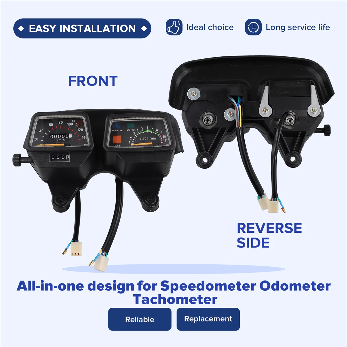 

ABAN Motorcycle Gauges Cluster Speedometer Tachometer for DT125 DT125R Speedometer DT125 125R