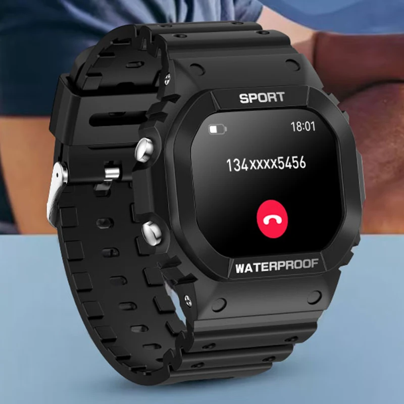 

Men Women Outdoor Sports Smart Watch BT Call IP68 Waterproof 100+ Sports Smartwatch SOS LED Flashlight Compass Heart Rate Watch