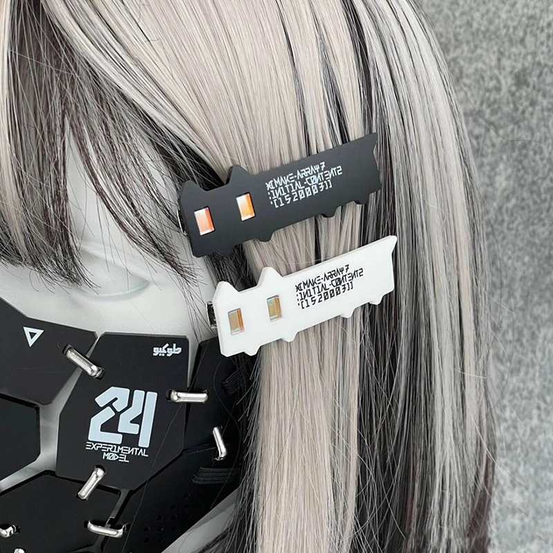 アニメヘアピン女の子かわいい黒白猫アクリルヘアクリップゴス帽子カーニバルパーティーヘアアクセサリー