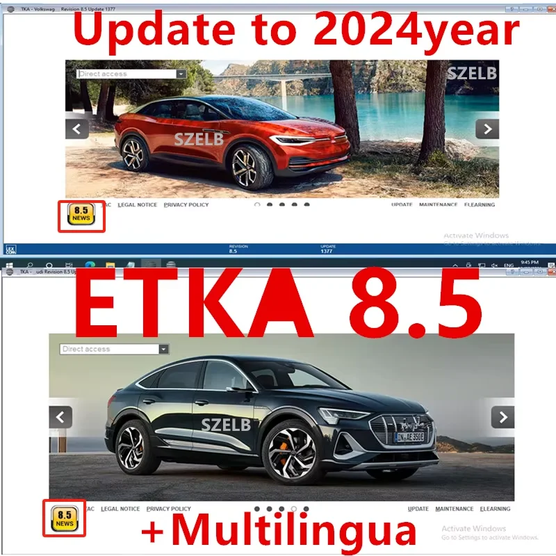 

Новинка 2024, Каталог электронных запчастей ET KA 8,5 для группы транспортных средств, поддержка ForV/W + AU // DI + SE // AT + SKO // DA программное обеспечение для ремонта автомобилей