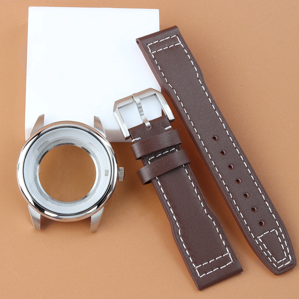 

NH35 42.7mm Watch Case fit Seiko NH35 NH36 Automatic Movement Solid Stainless Steel Watch Case Waterproof Leather Bracelet