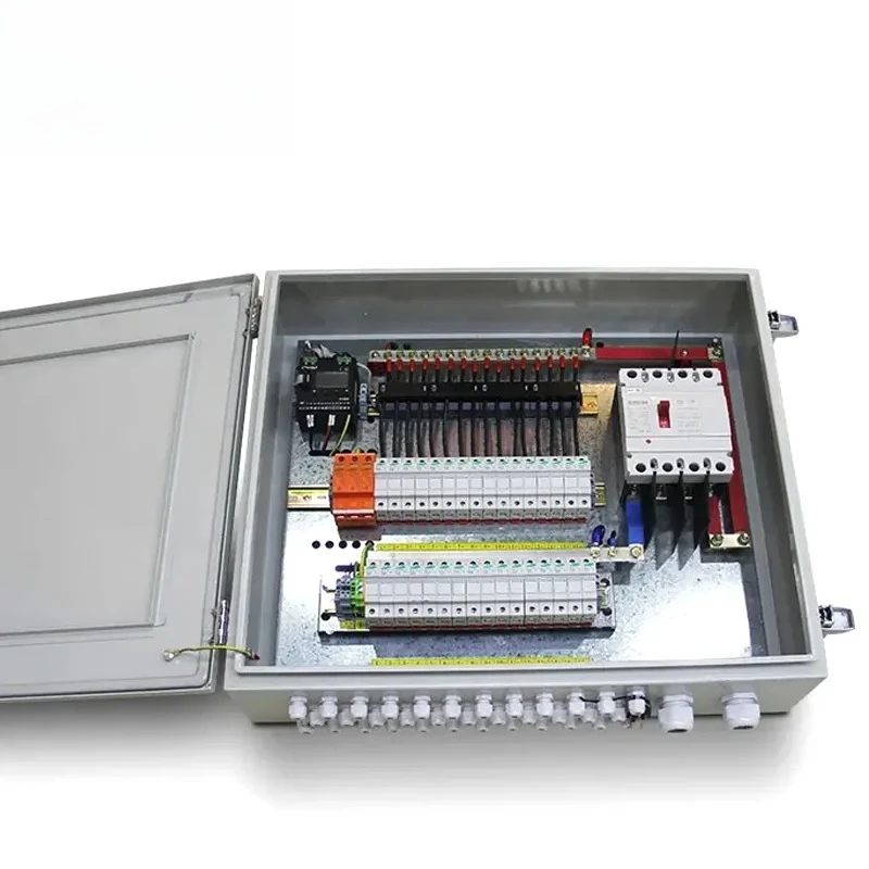 Waterproof 8 in 1 Out Solar Power Combiner Box 8 10 12 Strings IP65 1000V Photovoltaic Pv Array Dc Combiner Box with 8 Strings