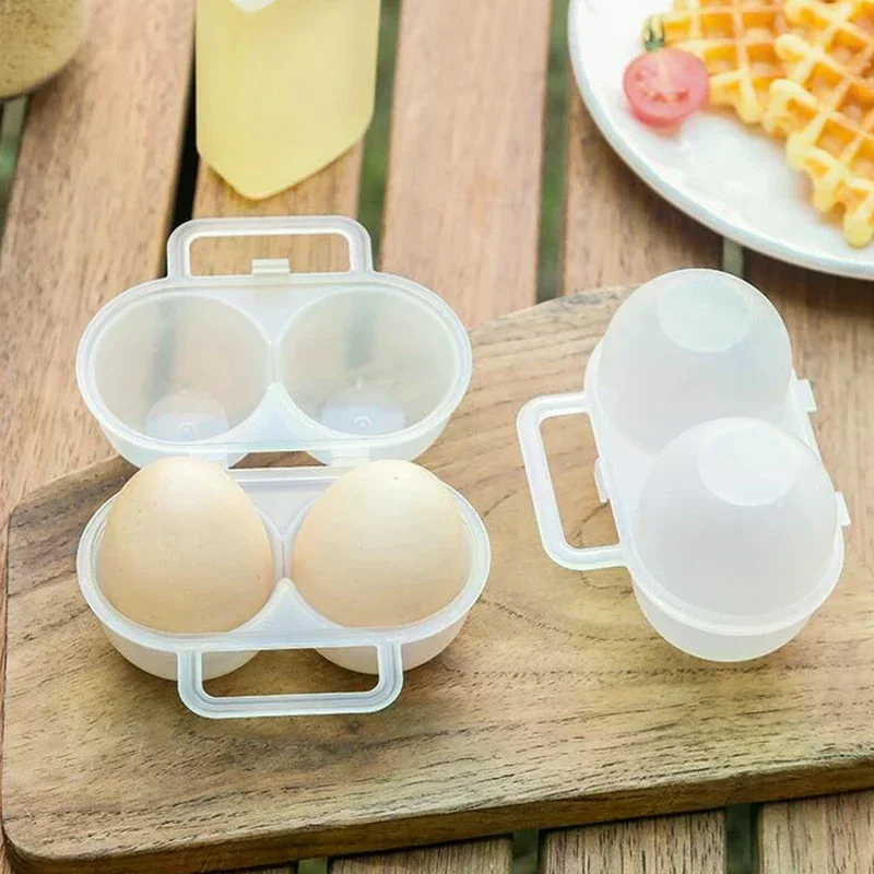 5/10pcs 2-Cell Outdoor Portable Egg Box PlasticTray Refrigerator Egg Storage Box Shock-absorbing And Anti Drop