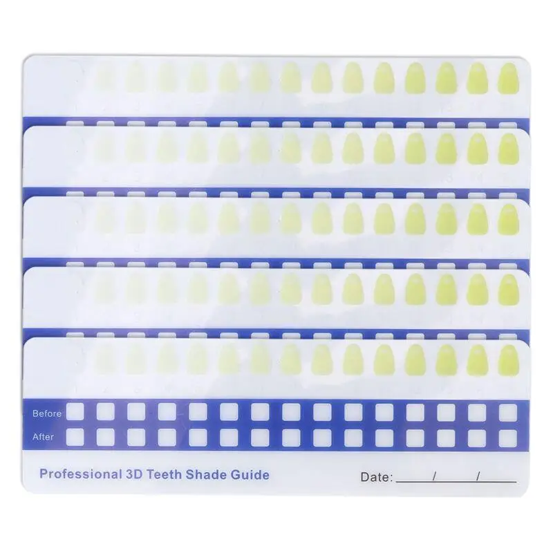 

5pcs Teeth Whitening Dental Color Guide for Home Use - Tooth Shade Chart