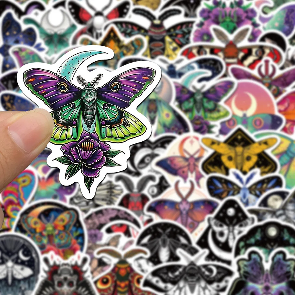 10/50Pcs Cool Dark Gothic Ghost Moth Stickers Aesthetic for Scrapbooking Laptop Phone Travel Luggage Wall Car Decoration Sticker