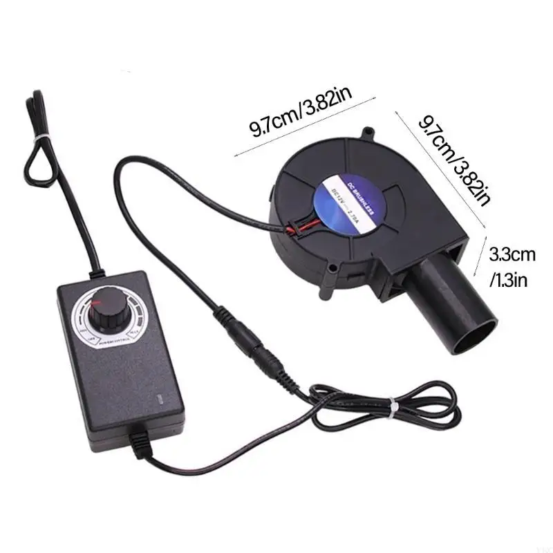 9733 Blower Fan for Waste Oil Stove Adjustable Speed 35CFM for BBQ Firewood Use Y4QC
