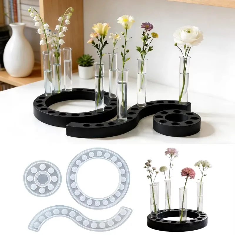 

Silicone Resin Mold for Hydroponic Planter Flower Arrangement Holder Epoxy Mould Plant Propagation Station Home Garden Decor