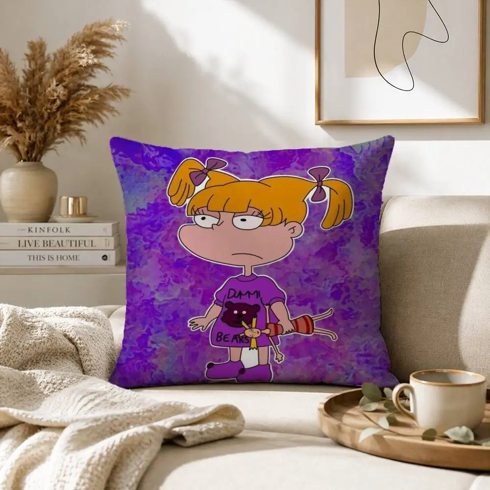A-Angelica Pickles Rugrats Cartoon Pillow Case for Sofa Living Room Home office Decor Protective Cover