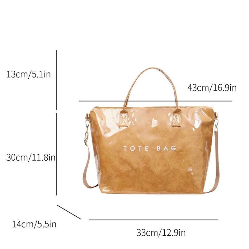 Modische Hochwertige Transparente PVC-Tragetasche mit Großer Kapazität, Wasserdichte Jelly-Tasche, Outdoor-Handtasche für Tägliche Reisen und Tourismus – Detail 1