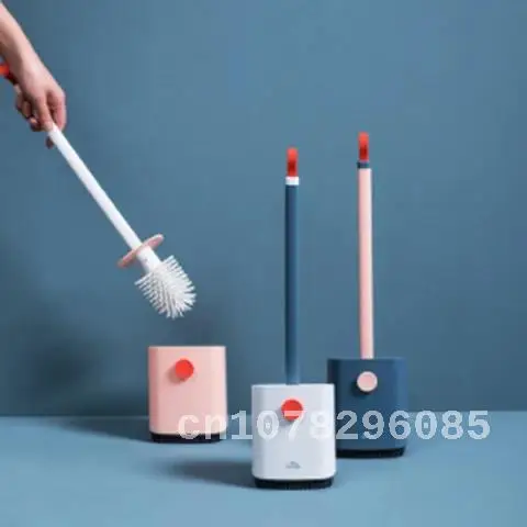 Multicolor Durable Bathroom Accessories, Portable Scrub, Long Handle, Cleaning Tool, Toilet Brush, Silicone Set