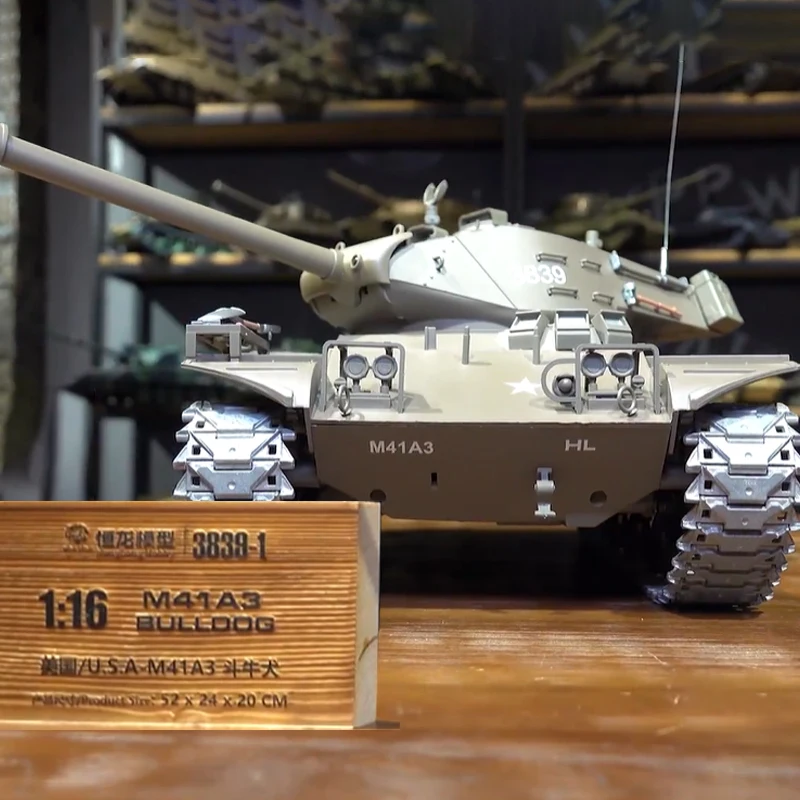 Henglong 1/16 3839-1 Us M41 Walker Bulldog Light Remote Control Tank Multi Functional Military Simulation Model Toy Boy Adult Gi