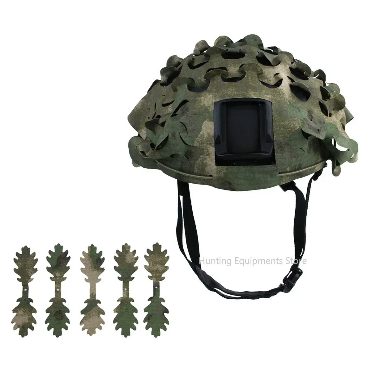 Funda camuflaje 3D para casco táctico con forma hoja corte láser - imagen 3