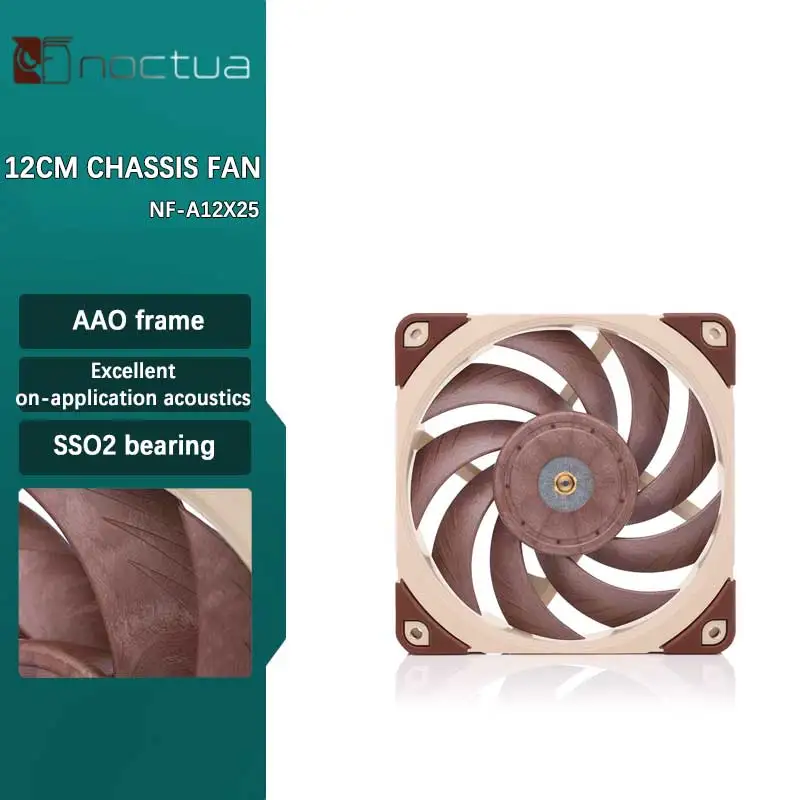 

Noctua NF-A12x25 120mm 12v/5v Cooling fan 3pin/4pin PWM quiet Radiator For Computer Case Cooling CPU cooler fan Replace