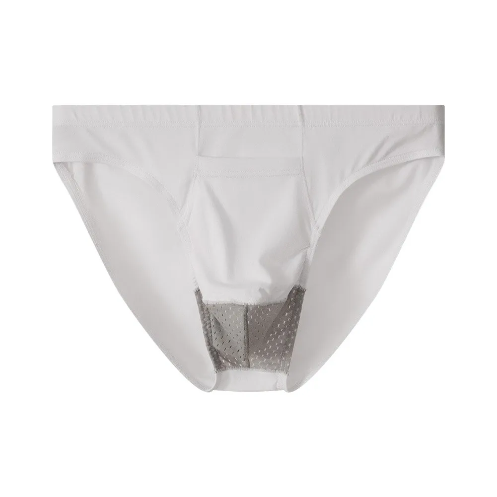 Man's Underwear Mid Waist Separate U Pouch Briefs Breathable Solid Underpants Thin Soft Underwear For Men Male Triangle Panties