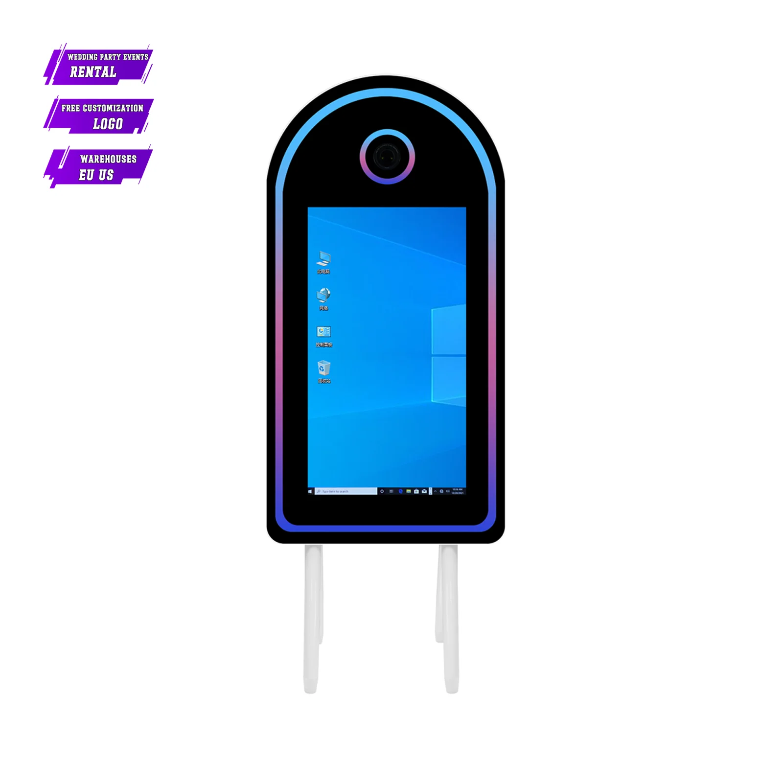 Photobooth45 Inch Arch Mirror Wedding Selfie Selfie Photo Booth Software Machine Interactive Touch Magic Camera And Printer Phot